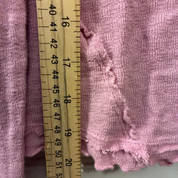We The Free Women Cardigan Pink Cotton Blend Long Sleeve Button Ruffle Top Large - Picture 5 of 11